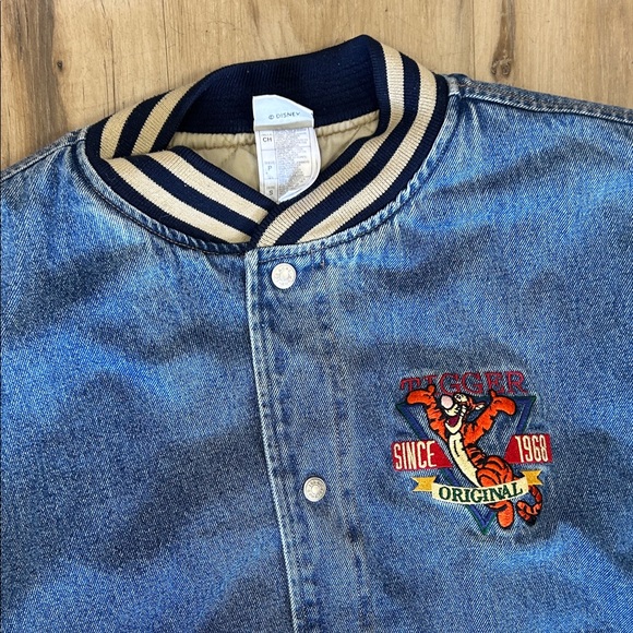 Disney Denim Bomber Jacket with Cream Sleeves - Picture 2 of 5